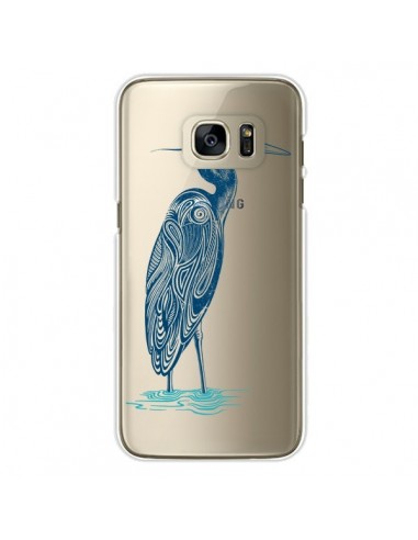 Coque Heron Blue Oiseau Transparente pour Samsung Galaxy S7 Edge - Rachel Caldwell