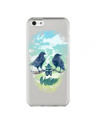 Coque iPhone 5C Tête de Mort Nature Transparente - Rachel Caldwell