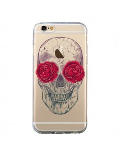 Coque iPhone 6 et 6S Tête de Mort Rose Fleurs...