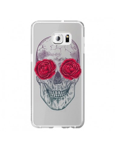 Coque Tête de Mort Rose Fleurs Transparente pour Samsung Galaxy S6 Edge Plus - Rachel Caldwell