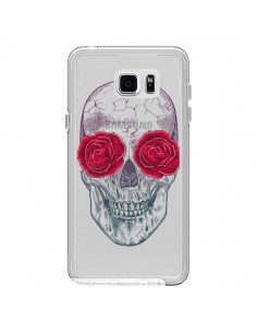 Coque Tête de Mort Rose Fleurs Transparente pour Samsung...