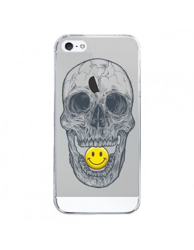 Coque iPhone 5/5S et SE Tête de Mort Smiley Transparente - Rachel Caldwell