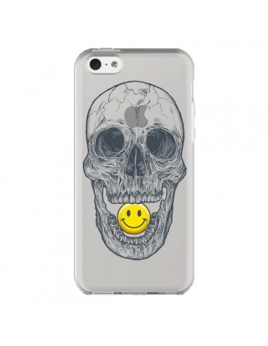 Coque iPhone 5C Tête de Mort Smiley Transparente - Rachel Caldwell