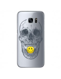 Coque Tête de Mort Smiley Transparente pour Samsung...