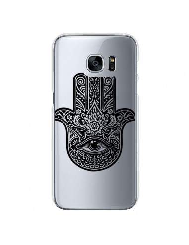 Coque Hamsa Cinq Doigts Main Mauvais Oeil Transparente pour Samsung Galaxy S7 - Rachel Caldwell