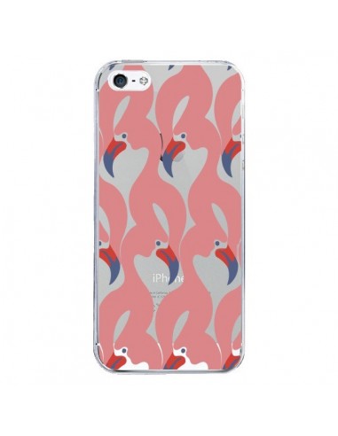 Coque iPhone 5/5S et SE Flamant Rose Flamingo Transparente - Dricia Do