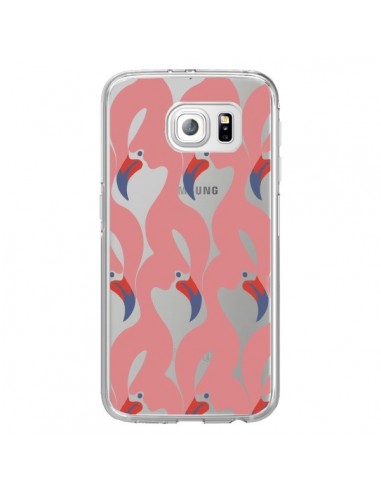 Coque Flamant Rose Flamingo Transparente pour Samsung Galaxy S6 Edge - Dricia Do