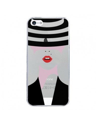 Coque iPhone 5/5S et SE Femme Chapeau Hat Lady Transparente - Dricia Do