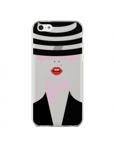 Coque iPhone 5C Femme Chapeau Hat Lady Transparente -...