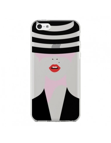 Coque iPhone 5C Femme Chapeau Hat Lady Transparente - Dricia Do