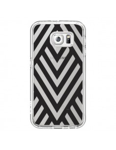 Coque Geometric Azteque Noir Transparente pour Samsung...
