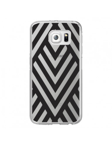 Coque Geometric Azteque Noir Transparente pour Samsung Galaxy S6 Edge - Dricia Do