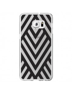 Coque Geometric Azteque Noir Transparente pour Samsung...