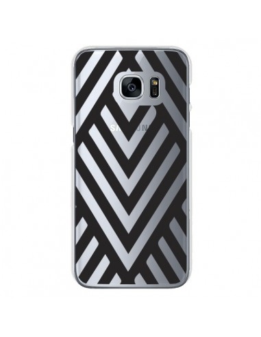 Coque Geometric Azteque Noir Transparente pour Samsung Galaxy S7 - Dricia Do