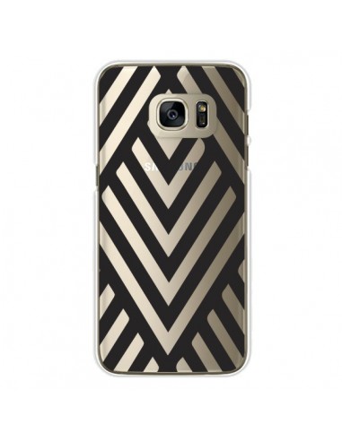 Coque Geometric Azteque Noir Transparente pour Samsung Galaxy S7 Edge - Dricia Do