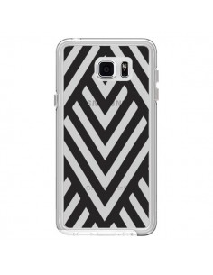 Coque Geometric Azteque Noir Transparente pour Samsung...