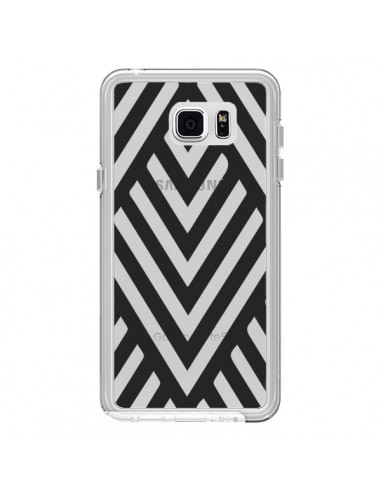 Coque Geometric Azteque Noir Transparente pour Samsung Galaxy Note 5 - Dricia Do