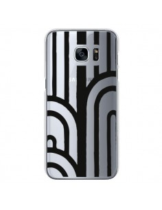 Coque Geometric Noir Transparente pour Samsung Galaxy S7...