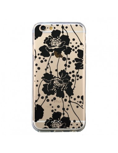 Coque iPhone 6 et 6S Fleurs Noirs Flower Transparente - Dricia Do