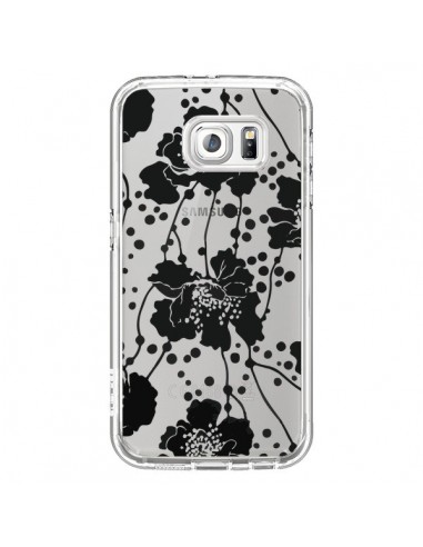 Coque Fleurs Noirs Flower Transparente pour Samsung Galaxy S6 - Dricia Do