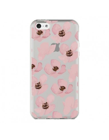 Coque iPhone 5C Fleurs Roses Flower Transparente - Dricia Do