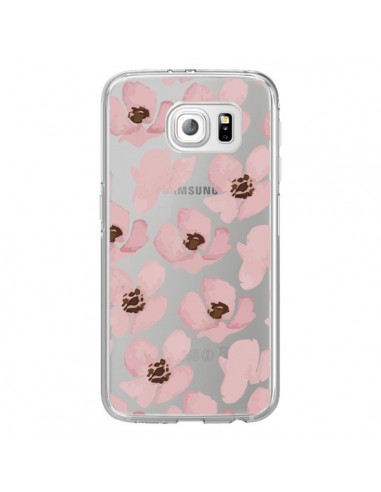 Coque Fleurs Roses Flower Transparente pour Samsung Galaxy S6 Edge - Dricia Do