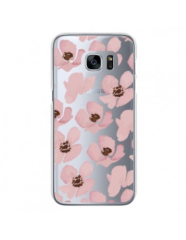 Coque Fleurs Roses Flower Transparente pour Samsung Galaxy S7 - Dricia Do