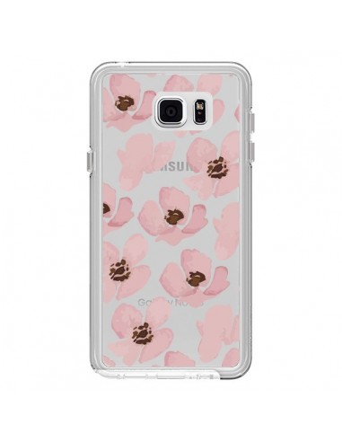 Coque Fleurs Roses Flower Transparente pour Samsung Galaxy Note 5 - Dricia Do