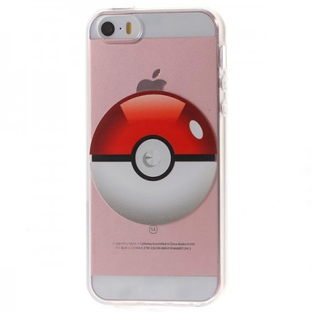 Coque iPhone 5/5S et SE Pokeball Pokemon Transparente en silicone semi-rigide TPU