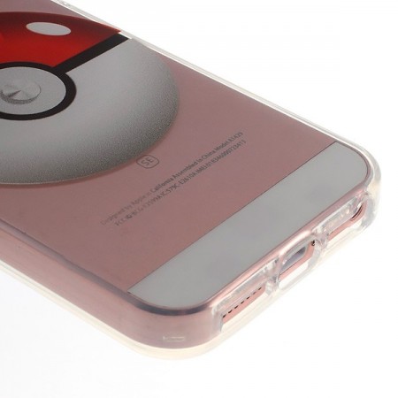 Coque iPhone 5/5S et SE Pokeball Pokemon Transparente en silicone semi-rigide TPU