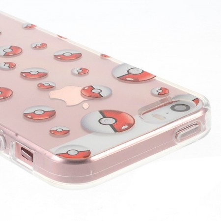 Coque iPhone 5/5S et SE Pokeball Miniature Pokemon Transparente en silicone semi-rigide TPU