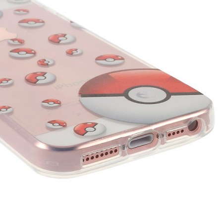 Coque iPhone 5/5S et SE Pokeball Miniature Pokemon Transparente en silicone semi-rigide TPU