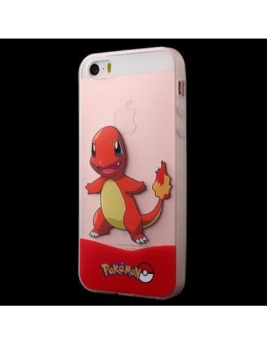 Coque iPhone 5/5S et SE Salamèche Orange Pokemon Transparente en silicone semi-rigide TPU