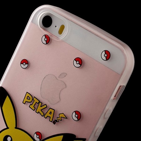 Coque iPhone 5/5S et SE Pikachu Jaune Pokemon Transparente en silicone semi-rigide TPU
