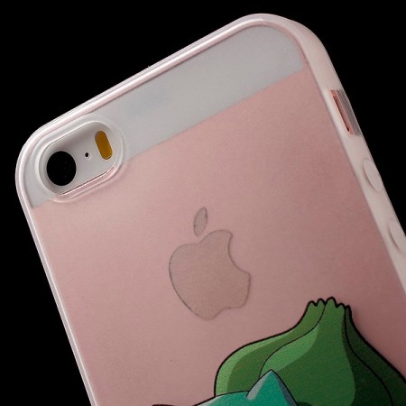 Coque iPhone 5/5S et SE Bulbizarre Vert Pokemon Transparente en silicone semi-rigide TPU