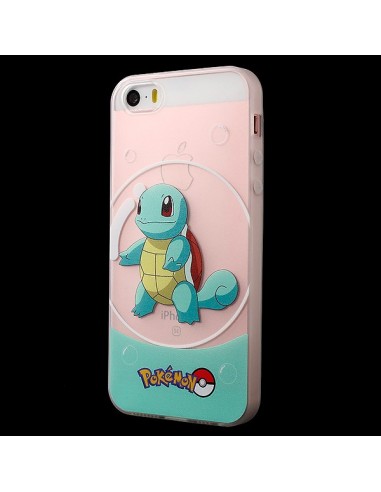 Coque iPhone 5/5S et SE Carapuce Bleu Pokemon Transparente en silicone semi-rigide TPU