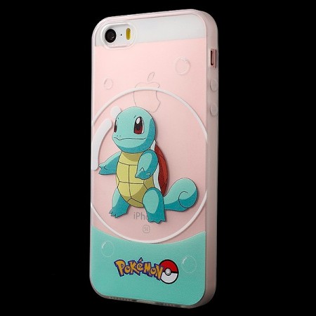 Coque iPhone 5/5S et SE Carapuce Bleu Pokemon Transparente en silicone semi-rigide TPU