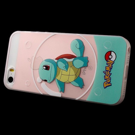 Coque iPhone 5/5S et SE Carapuce Bleu Pokemon Transparente en silicone semi-rigide TPU