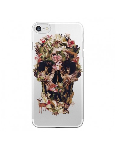 Coque iPhone 7/8 et SE 2020 Jungle Skull Tête de Mort Transparente - Ali Gulec