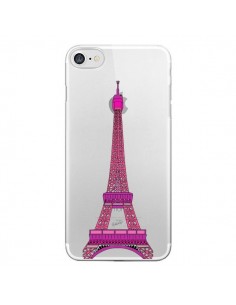 Coque iPhone 7/8 et SE 2020 Tour Eiffel Rose Paris...