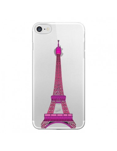 Coque iPhone 7/8 et SE 2020 Tour Eiffel Rose Paris Transparente - Asano Yamazaki
