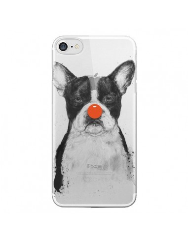 Coque iPhone 7/8 et SE 2020 Clown Bulldog Dog Chien Transparente - Balazs Solti