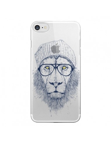 Coque iPhone 7/8 et SE 2020 Cool Lion Swag Lunettes Transparente - Balazs Solti