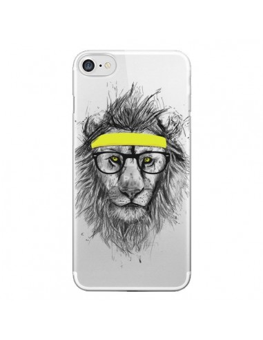Coque iPhone 7/8 et SE 2020 Hipster Lion Transparente - Balazs Solti