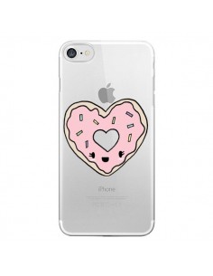 Coque iPhone 7/8 et SE 2020 Donuts Heart Coeur Rose...