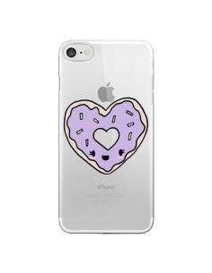 Coque iPhone 7/8 et SE 2020 Donuts Heart Coeur Violet...