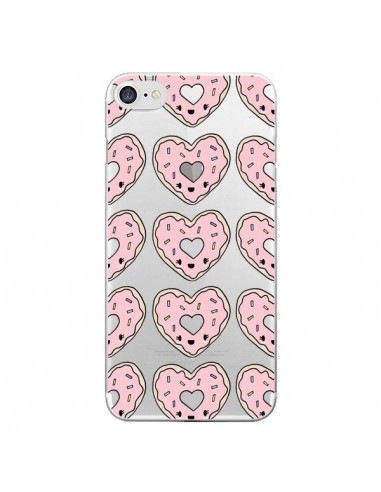 Coque iPhone 7/8 et SE 2020 Donuts Heart Coeur Rose Pink Transparente - Claudia Ramos