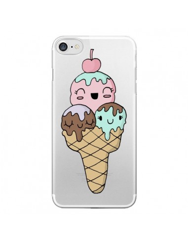 Coque iPhone 7/8 et SE 2020 Ice Cream Glace Summer Ete Cerise Transparente - Claudia Ramos