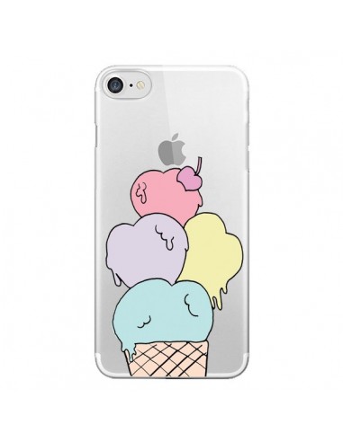 Coque iPhone 7/8 et SE 2020 Ice Cream Glace Summer Ete Coeur Transparente - Claudia Ramos