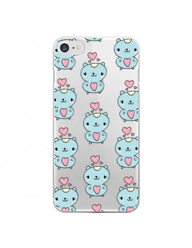 Coque iPhone 7/8 et SE 2020 Hamster Love Amour Transparente - Claudia Ramos